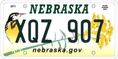NE license plate XQZ907