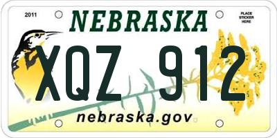 NE license plate XQZ912