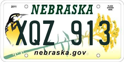 NE license plate XQZ913