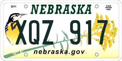 NE license plate XQZ917