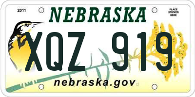 NE license plate XQZ919