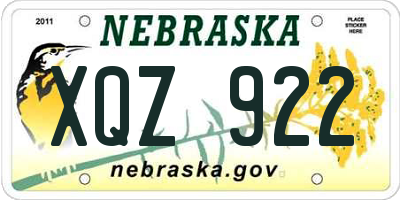 NE license plate XQZ922