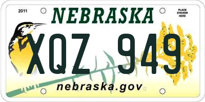 NE license plate XQZ949