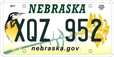 NE license plate XQZ952