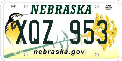 NE license plate XQZ953