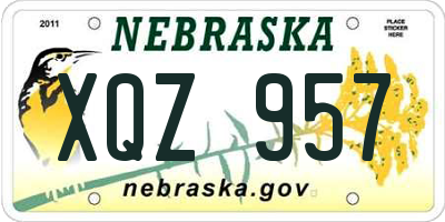 NE license plate XQZ957