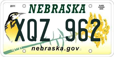 NE license plate XQZ962