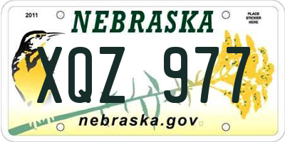 NE license plate XQZ977