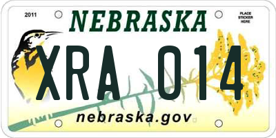 NE license plate XRA014