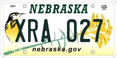NE license plate XRA027