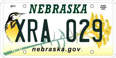 NE license plate XRA029