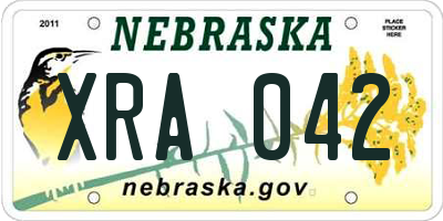 NE license plate XRA042