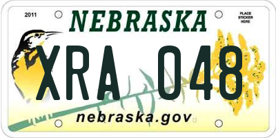 NE license plate XRA048