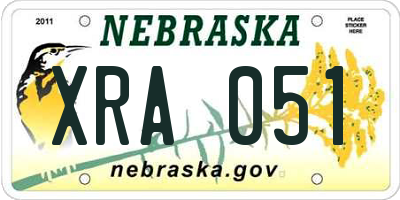 NE license plate XRA051