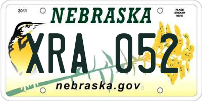 NE license plate XRA052