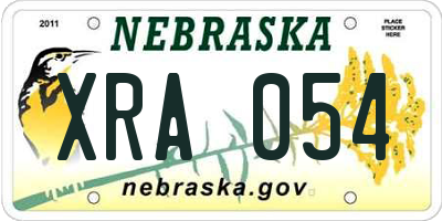NE license plate XRA054