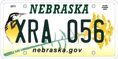 NE license plate XRA056