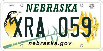 NE license plate XRA059
