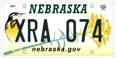 NE license plate XRA074