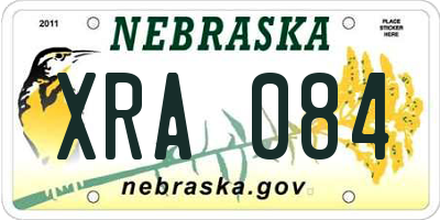 NE license plate XRA084