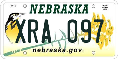 NE license plate XRA097
