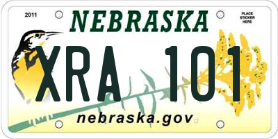 NE license plate XRA101