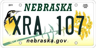 NE license plate XRA107
