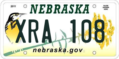 NE license plate XRA108