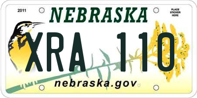 NE license plate XRA110
