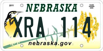 NE license plate XRA114