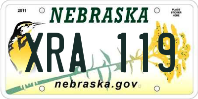 NE license plate XRA119