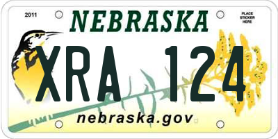 NE license plate XRA124