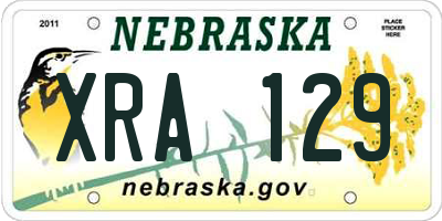 NE license plate XRA129