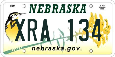 NE license plate XRA134