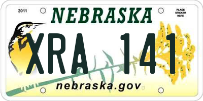 NE license plate XRA141
