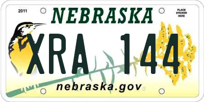NE license plate XRA144