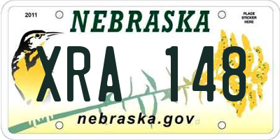 NE license plate XRA148