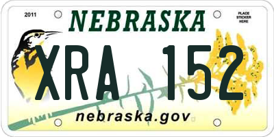 NE license plate XRA152