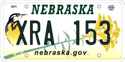 NE license plate XRA153