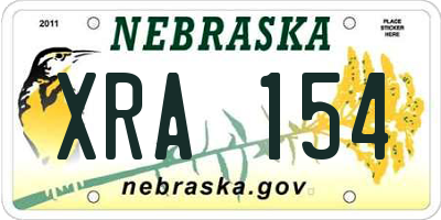 NE license plate XRA154
