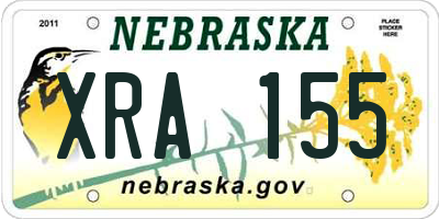 NE license plate XRA155