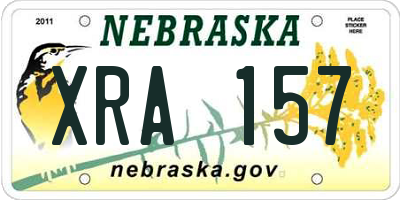 NE license plate XRA157