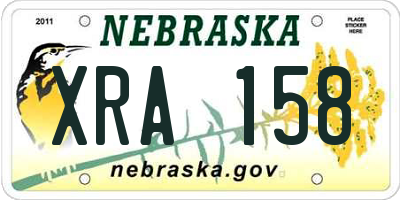 NE license plate XRA158