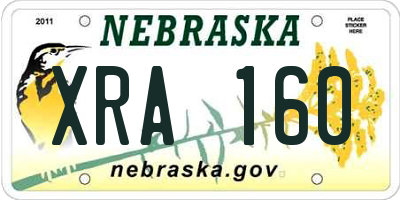 NE license plate XRA160