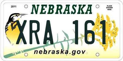 NE license plate XRA161