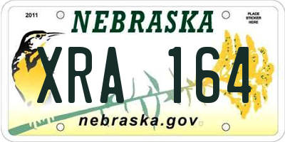 NE license plate XRA164