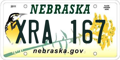 NE license plate XRA167