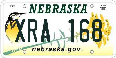 NE license plate XRA168