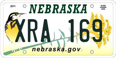 NE license plate XRA169