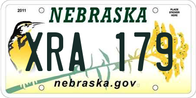 NE license plate XRA179
